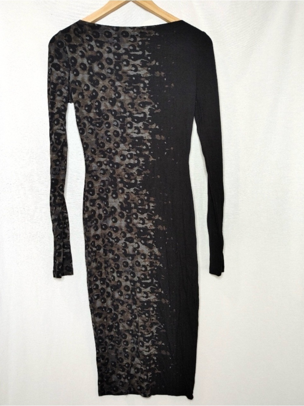 Isabel de Pedro Black Dress with Faded Leopard Panel - Picture 3 of 5
